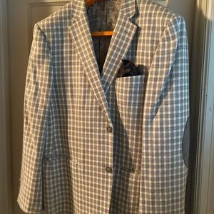 48R Luciano Carreli Blazer with suede elbow patches & paisley lining